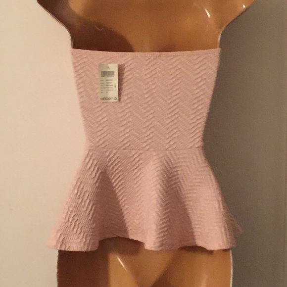 PALE PINK SWEETHEART BUSTIER PEPLUM TOP - Picture 4 of 4